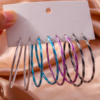 1 Pair Simple Style Circle Alloy Hoop Earrings