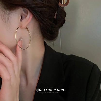 1 Pair Simple Style Circle Alloy Women's Hoop Earrings