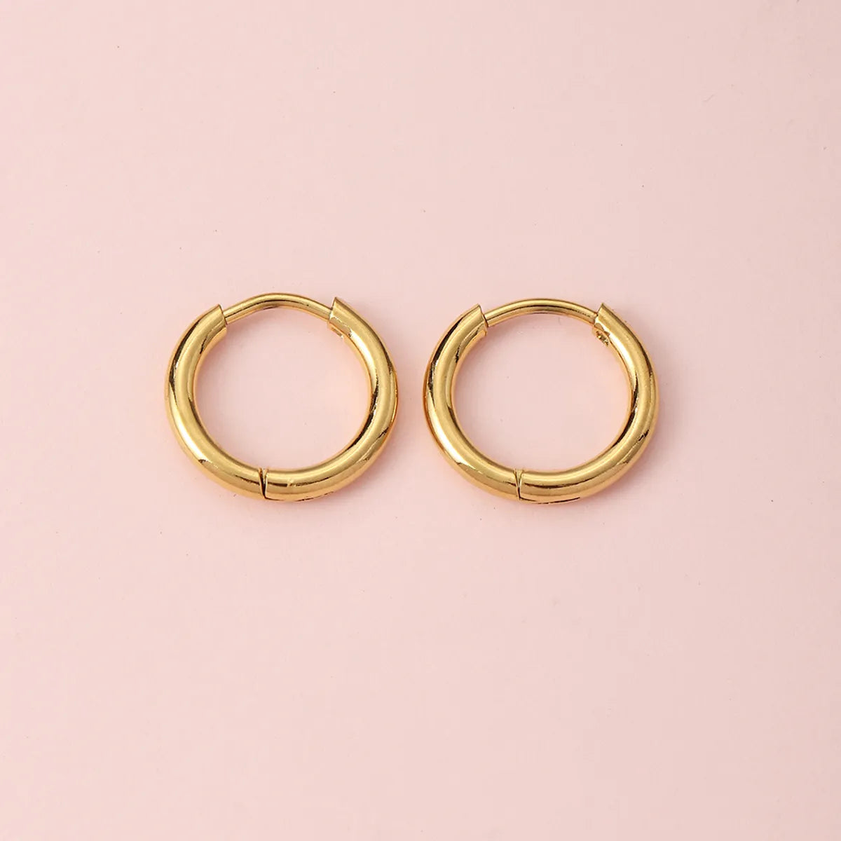 1 Pair Simple Style Circle Metal Gold Plated Women's Hoop Earrings