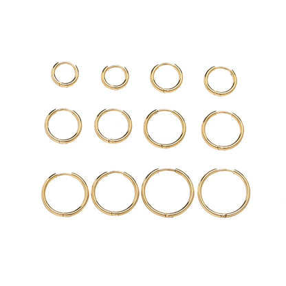 1 Pair Simple Style Circle Metal Gold Plated Women's Hoop Earrings