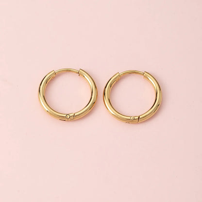 1 Pair Simple Style Circle Metal Gold Plated Women's Hoop Earrings