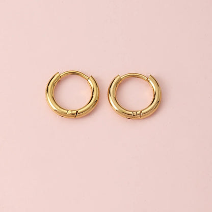 1 Pair Simple Style Circle Metal Gold Plated Women's Hoop Earrings