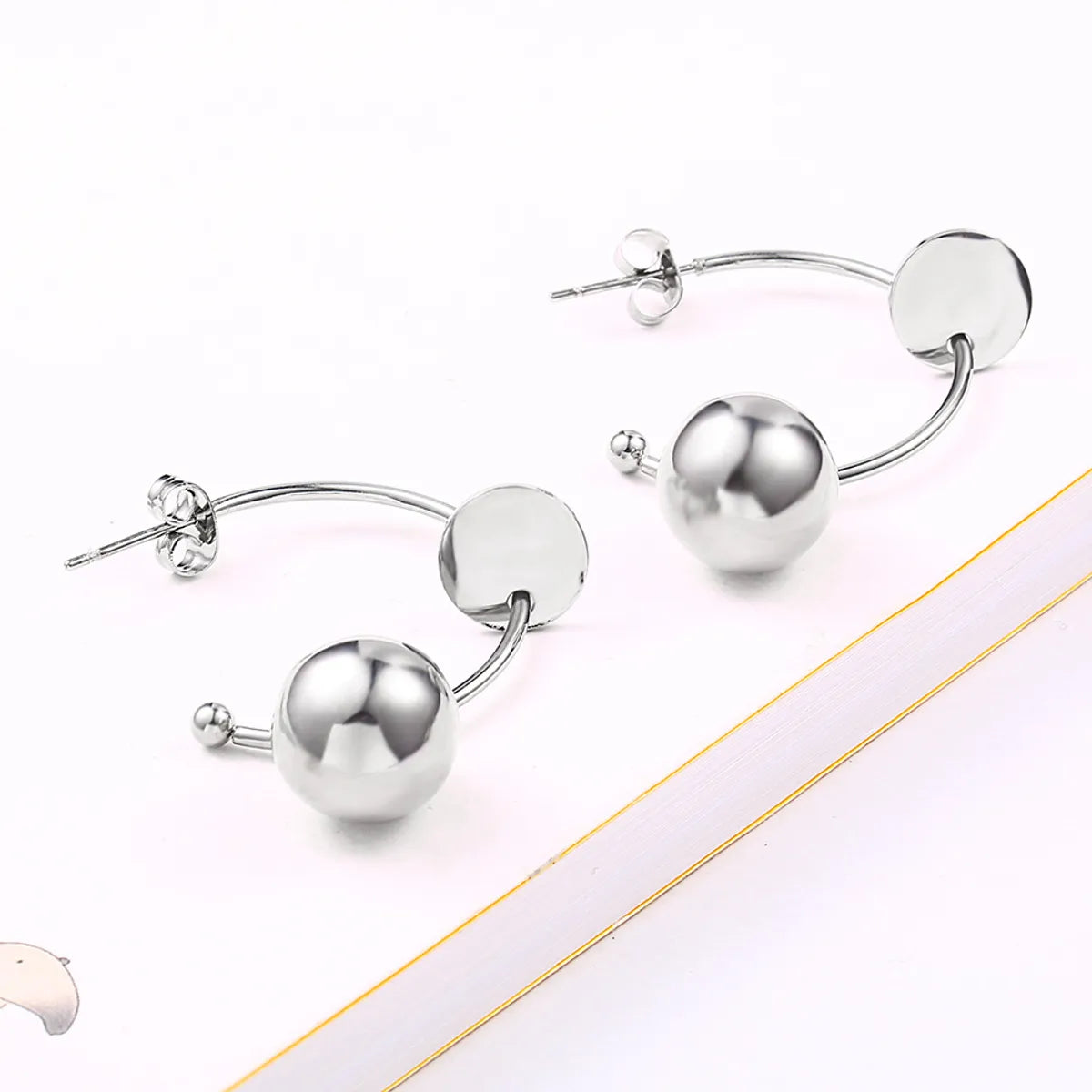 1 Pair Simple Style Circle Plating 304 Stainless Steel 18K Gold Plated Earrings