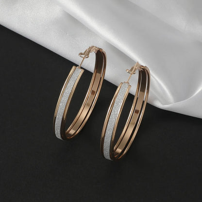 1 Pair Simple Style Circle Plating Alloy 14k Gold Plated Silver Plated Hoop Earrings