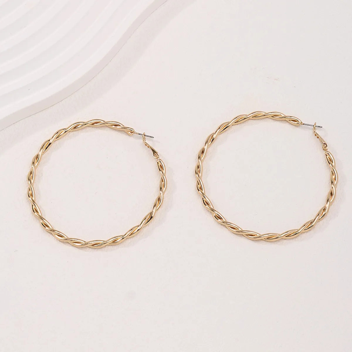 1 Pair Simple Style Circle Plating Alloy Gold Plated Hoop Earrings