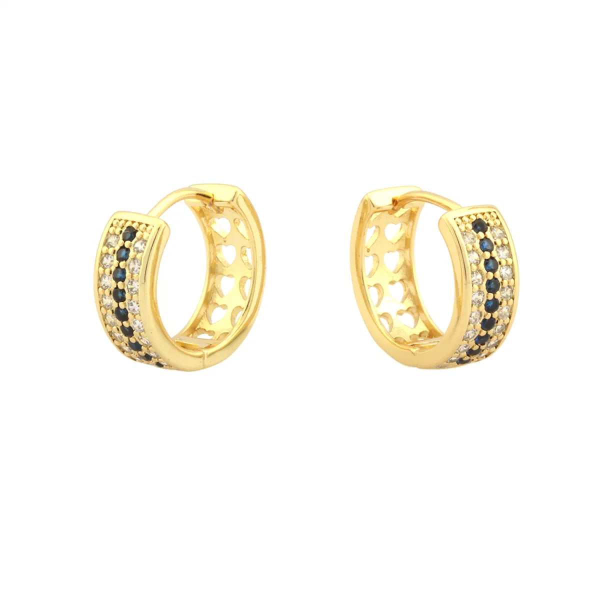 1 Pair Simple Style Circle Plating Inlay Copper Zircon 18k Gold Plated Hoop Earrings