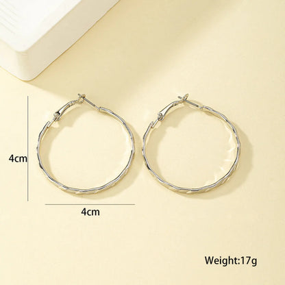 1 Pair Simple Style Circle Plating Metal Gold Plated Hoop Earrings