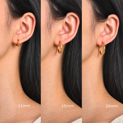 1 Pair Simple Style Circle Plating 304 Stainless Steel Earrings