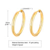 1 Pair Simple Style Circle Plating 304 Stainless Steel Earrings