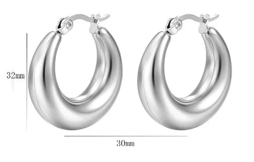 1 Pair Simple Style Circle Plating Stainless Steel Gold Plated Hoop Earrings