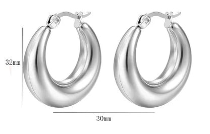 1 Pair Simple Style Circle Plating Stainless Steel Gold Plated Hoop Earrings