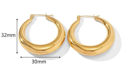 1 Pair Simple Style Circle Plating Stainless Steel Gold Plated Hoop Earrings