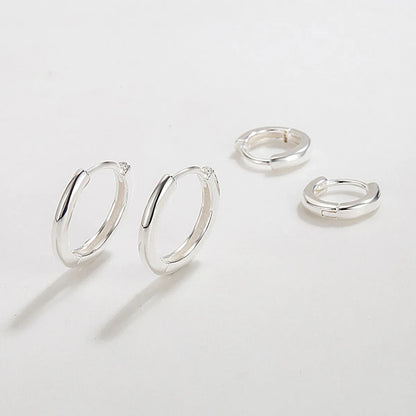 1 Pair Simple Style Circle Plating Sterling Silver 18k Gold Plated Earrings