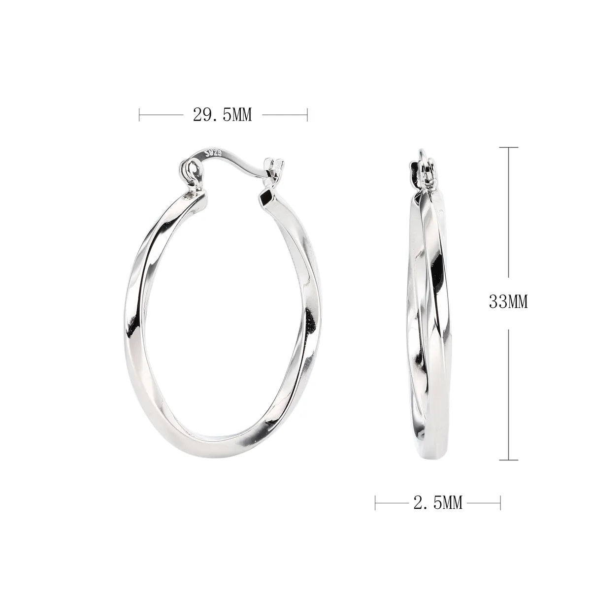 1 Pair Simple Style Circle Plating Sterling Silver Earrings