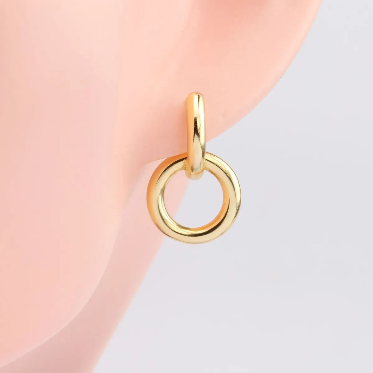 1 Pair Simple Style Circle Plating Sterling Silver White Gold Plated Gold Plated Drop Earrings