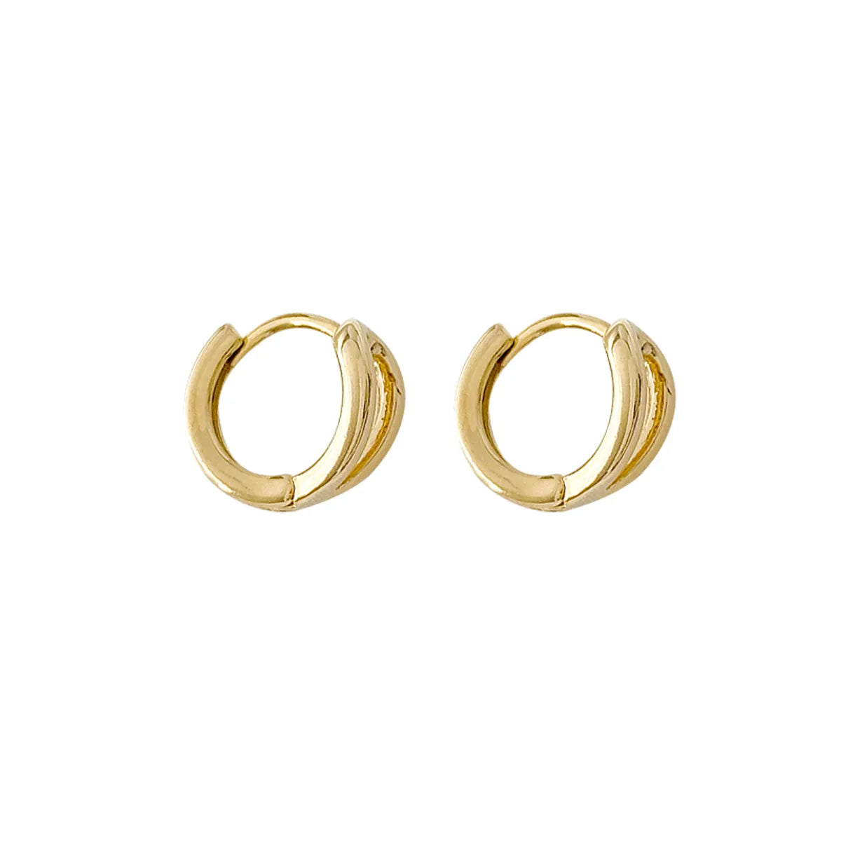 1 Pair Simple Style Circle Polishing Copper Hoop Earrings