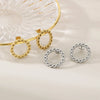 1 Pair Simple Style Circle Solid Color 304 Stainless Steel 18K Gold Plated Ear Studs