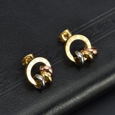 1 Pair Simple Style Circle Stainless Steel Plating Ear Studs