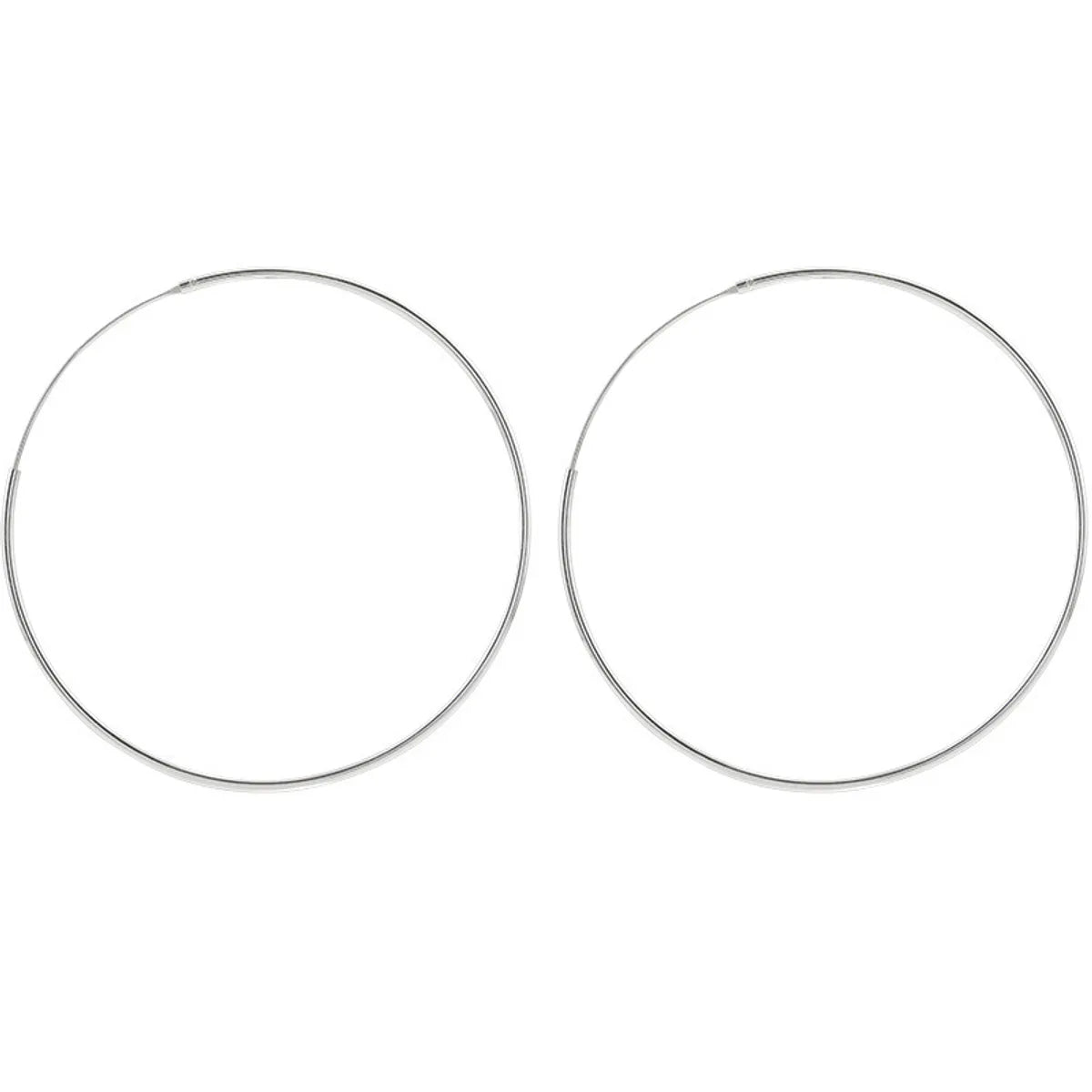 1 Pair Simple Style Circle Sterling Silver Plating Earrings