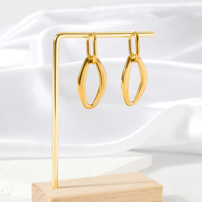 1 Pair Simple Style Classic Style Abstract Plating Stainless Steel 18K Gold Plated Drop Earrings