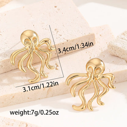 1 Pair Simple Style Classic Style Animal Ocean Plating Titanium Steel 18K Gold Plated Ear Studs