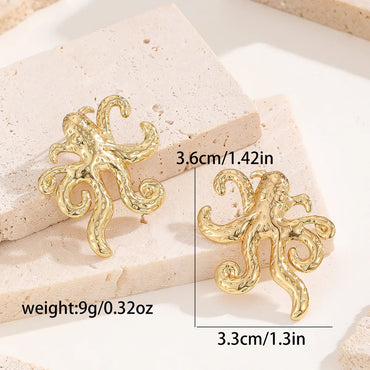 1 Pair Simple Style Classic Style Animal Ocean Plating Titanium Steel 18K Gold Plated Ear Studs