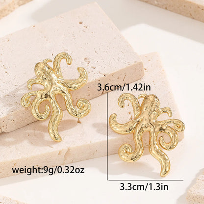 1 Pair Simple Style Classic Style Animal Ocean Plating Titanium Steel 18K Gold Plated Ear Studs