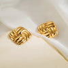 1 Pair Simple Style Classic Style Argyle Stainless Steel 14K Gold Plated Ear Studs