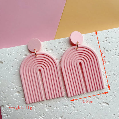 1 Pair Simple Style Classic Style Artistic U Shape Geometric Arylic Drop Earrings