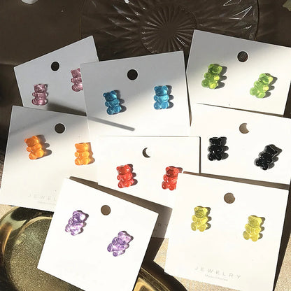 1 Pair Simple Style Classic Style Bear Plastic Resin Ear Studs