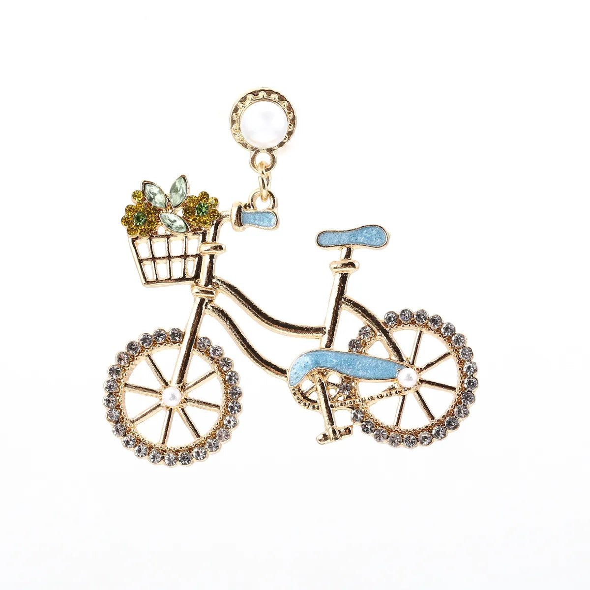 1 Pair Simple Style Classic Style Bicycle Inlay Zinc Alloy Drop Earrings