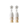 1 Pair Simple Style Classic Style Bow Knot Patchwork Cotton Drop Earrings