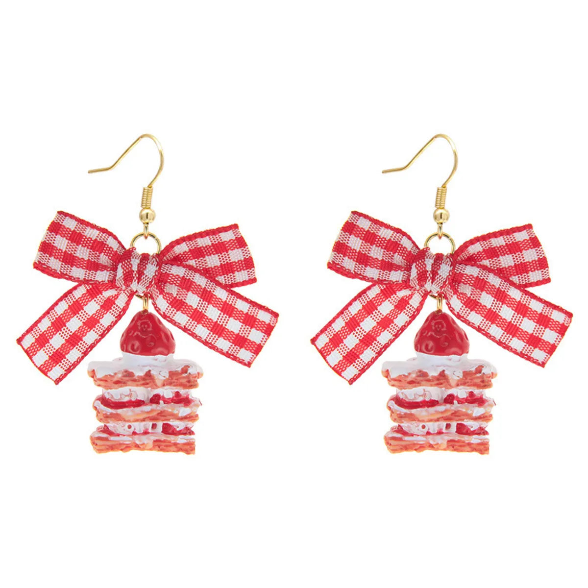 1 Pair Simple Style Classic Style Bow Knot Patchwork Plastic Resin Drop Earrings