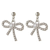 1 Pair Simple Style Classic Style Bow Knot Plating Inlay Alloy Rhinestones Gold Plated Silver Plated Drop Earrings