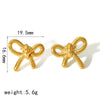 1 Pair Simple Style Classic Style Bow Knot Polishing Plating 304 Stainless Steel 18K Gold Plated Ear Studs