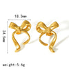 1 Pair Simple Style Classic Style Bow Knot Polishing Plating 304 Stainless Steel 18K Gold Plated Ear Studs