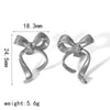 1 Pair Simple Style Classic Style Bow Knot Polishing Plating 304 Stainless Steel 18K Gold Plated Ear Studs