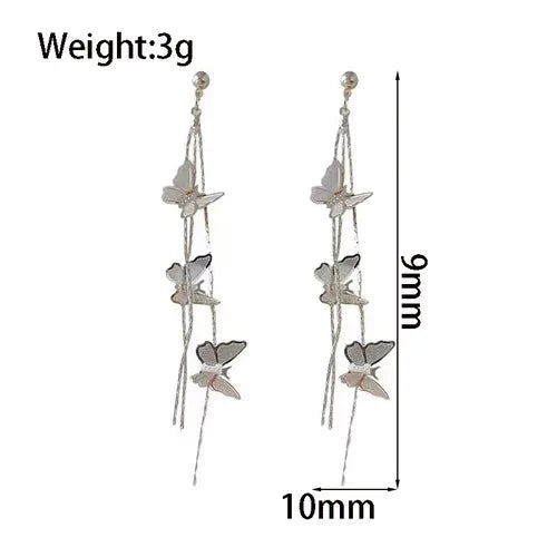 1 Pair Simple Style Classic Style Butterfly Plating Alloy White Gold Plated Drop Earrings