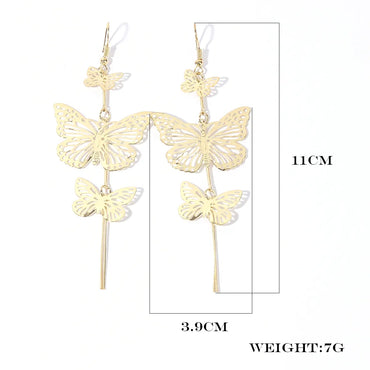 1 Pair Simple Style Classic Style Butterfly Plating Copper Gold Plated Rhodium Plated Drop Earrings