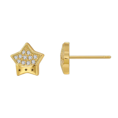 1 Pair Simple Style Classic Style Butterfly Plating Inlay Brass Zircon 18K Gold Plated Ear Studs