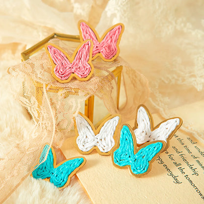 1 Pair Simple Style Classic Style Butterfly Plating Stainless Steel Alloy Gold Plated Ear Studs