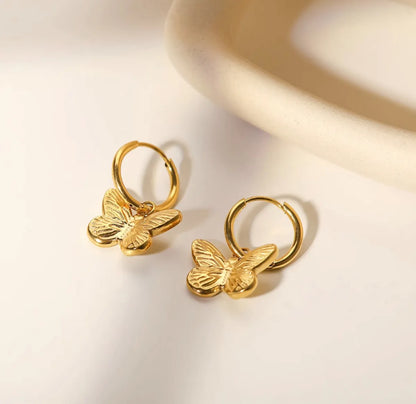 1 Pair Simple Style Classic Style Butterfly Plating Titanium Steel Earrings