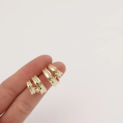 1 Pair Simple Style Classic Style C Shape Plating Inlay Copper Zircon 18K Gold Plated Ear Studs