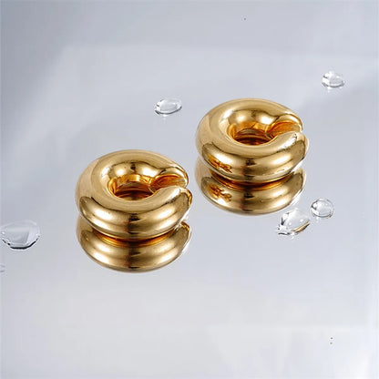 1 Pair Simple Style Classic Style C Shape Plating Stainless Steel Gold Plated Ear Cuffs