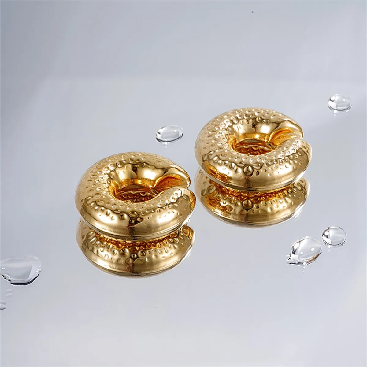 1 Pair Simple Style Classic Style C Shape Plating Stainless Steel Gold Plated Ear Cuffs