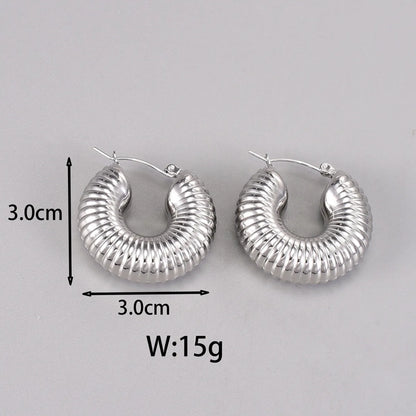 1 Pair Simple Style Classic Style C Shape Plating Titanium Steel 18k Gold Plated Silver Plated Ear Studs