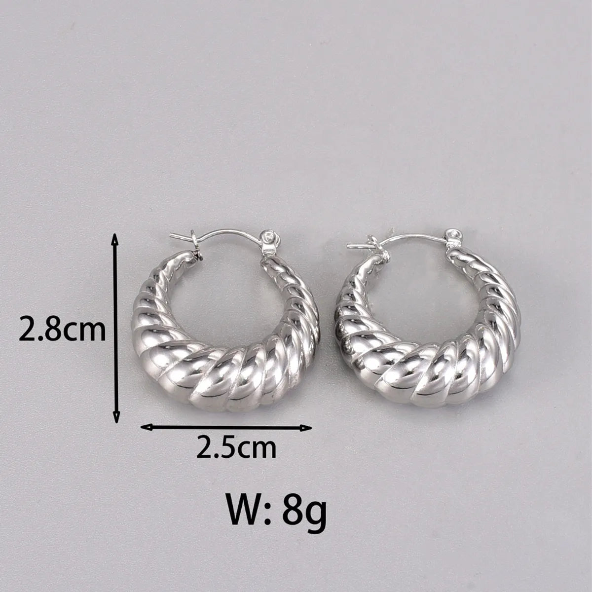 1 Pair Simple Style Classic Style C Shape Plating Titanium Steel 18k Gold Plated Silver Plated Ear Studs