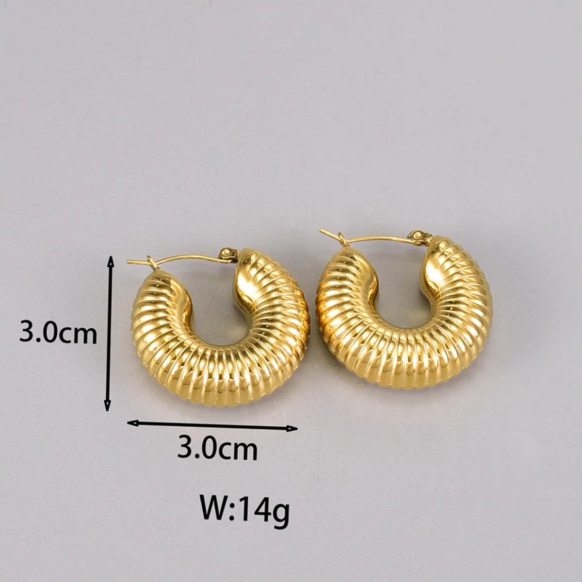 1 Pair Simple Style Classic Style C Shape Plating Titanium Steel 18k Gold Plated Silver Plated Ear Studs