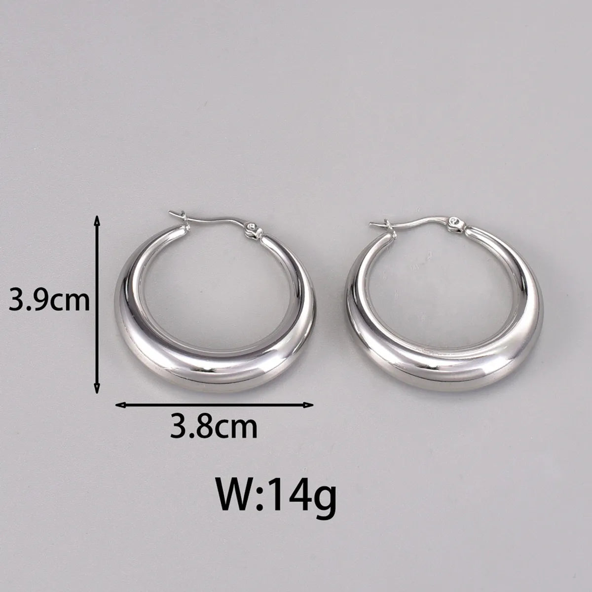 1 Pair Simple Style Classic Style C Shape Plating 304 Stainless Steel Titanium Steel 18K Gold Plated Ear Studs