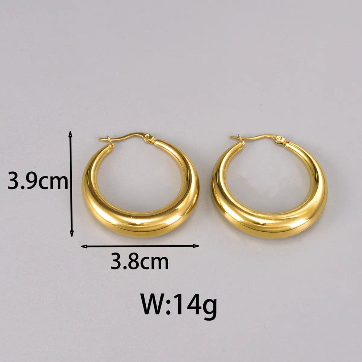 1 Pair Simple Style Classic Style C Shape Plating 304 Stainless Steel Titanium Steel 18K Gold Plated Ear Studs